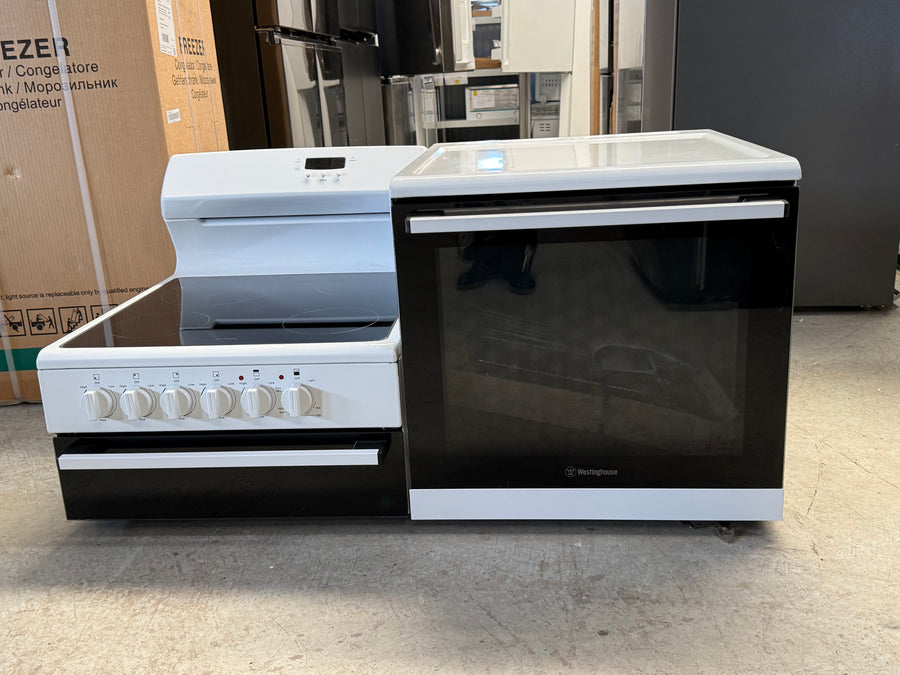 Factory Second Westinghouse 110cm Elevated Electric Freestanding Cooker – White (WDE143WCB-R) - Second Hand Appliances Geebung