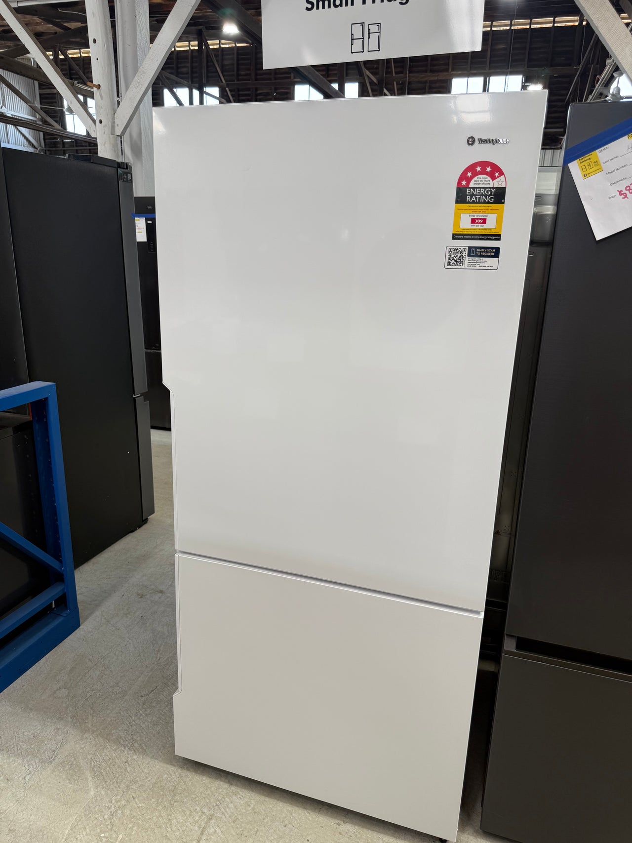 Buy Factory Second Westinghouse 496 L Bottom Mount Fridge – White (WBE5300WC) |  | [product_variant] | Second Hand Appliances Geebung Brisbane