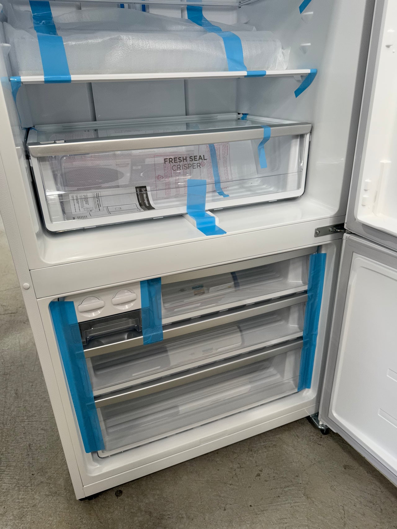 Buy Factory Second Westinghouse 496 L Bottom Mount Fridge – White (WBE5300WC) |  | [product_variant] | Second Hand Appliances Geebung Brisbane