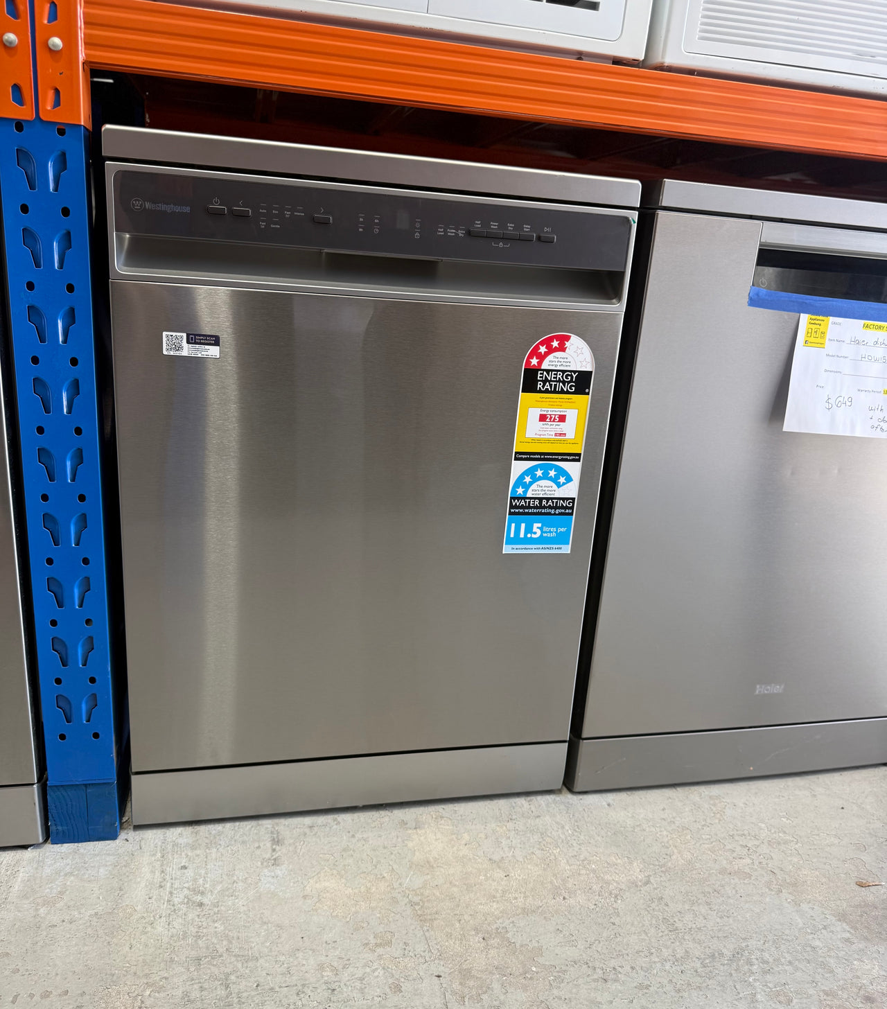 Factory second Warranty Westinghouse 60cm Stainless Steel Freestanding Dishwasher WSF6602XC - Second Hand Appliances Geebung