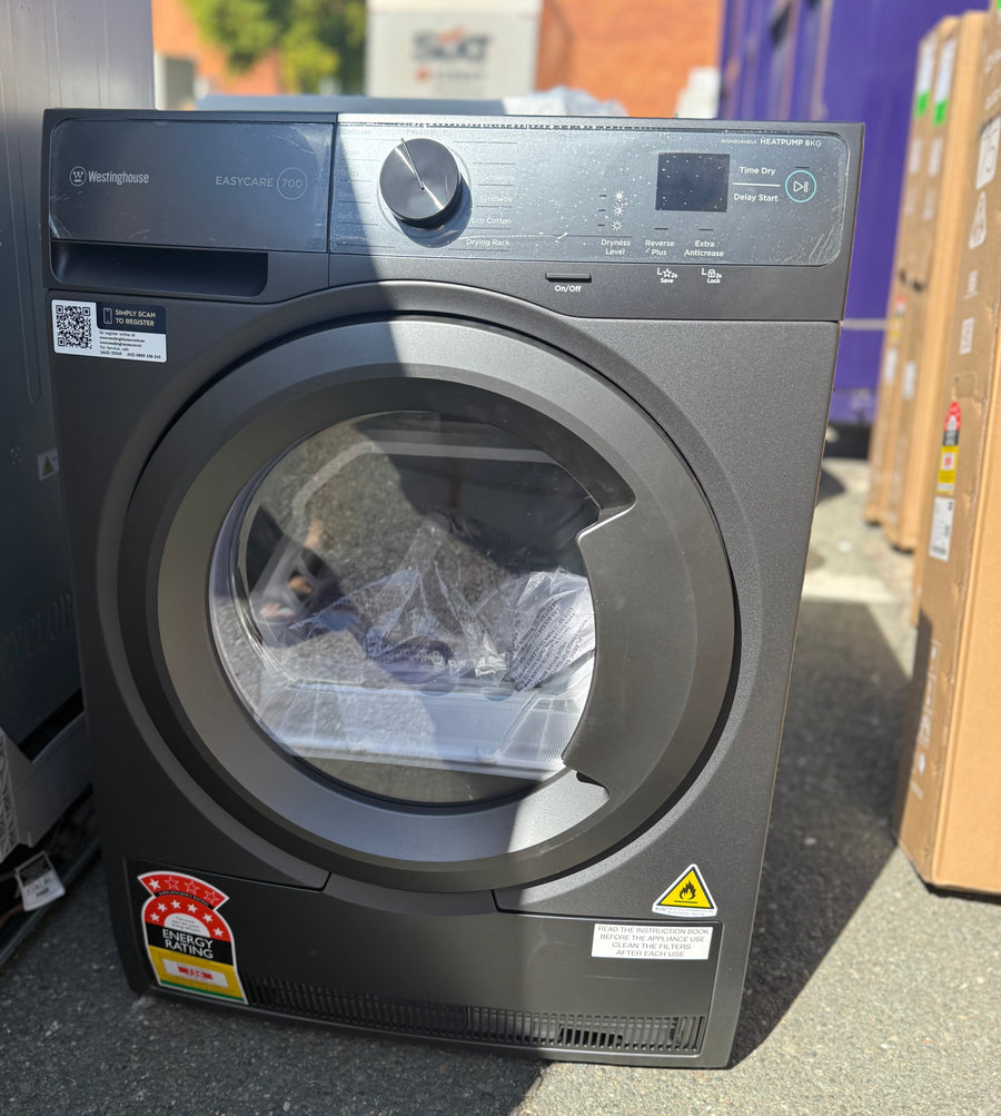 Factory Second Westinghouse WDH804N8SA 8kg Heat Pump Dryer - Second Hand Appliances Geebung
