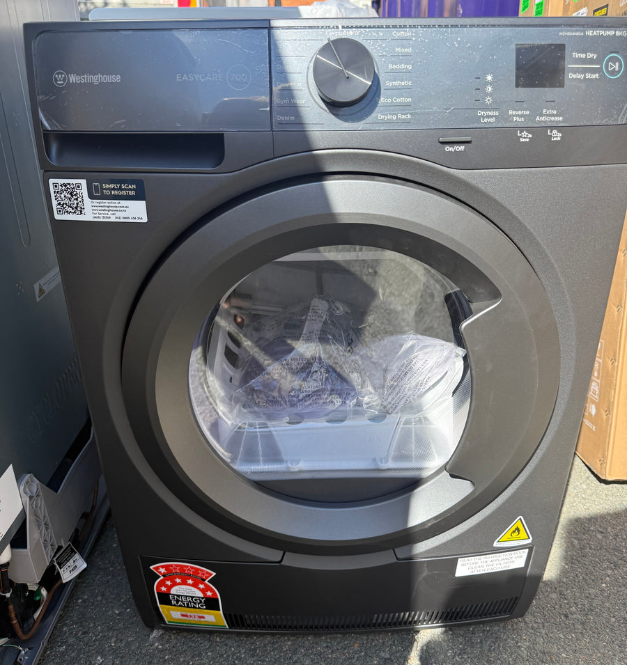 Factory Second Westinghouse WDH804N8SA 8kg Heat Pump Dryer - Second Hand Appliances Geebung