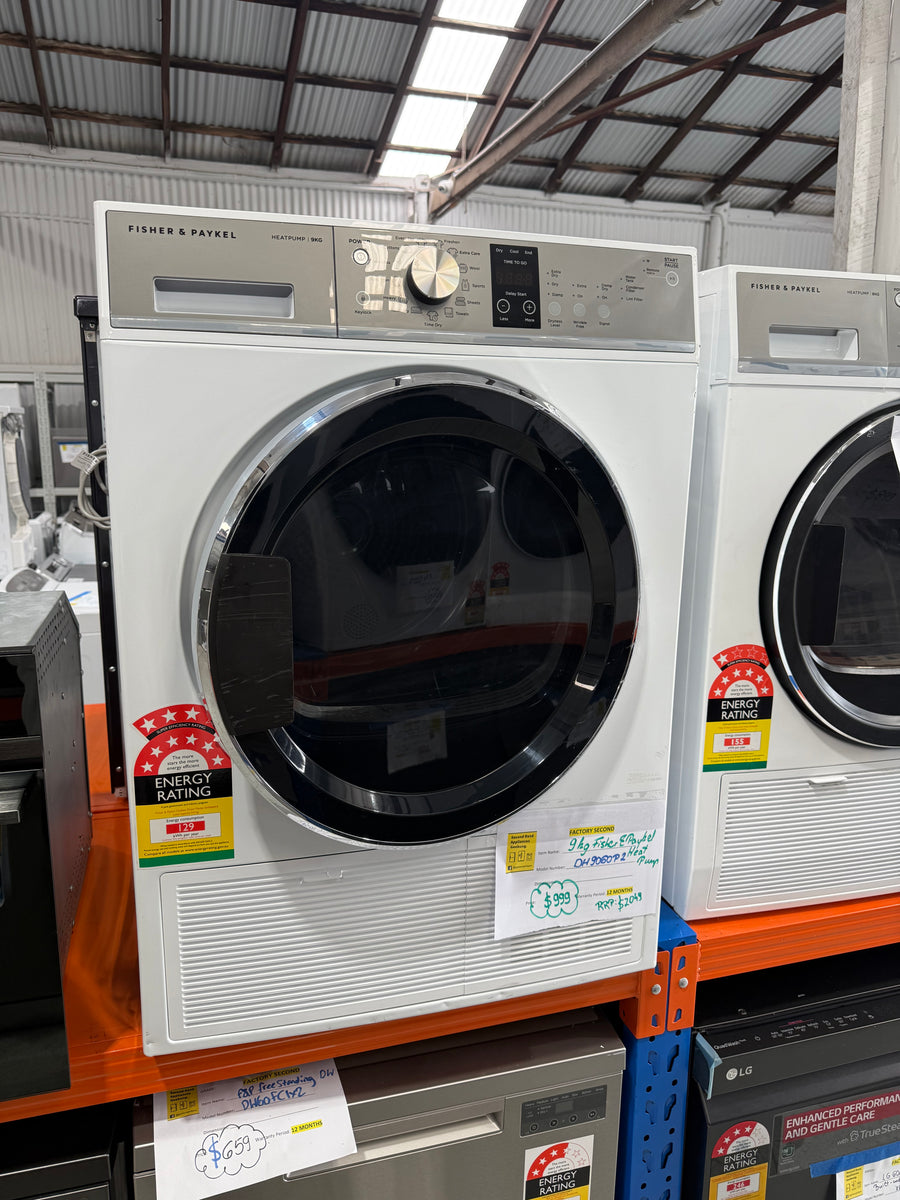 Factory second 9kg Fisher&Paykel Heat Pump Dryer DH9060P2 - Second Hand Appliances Geebung