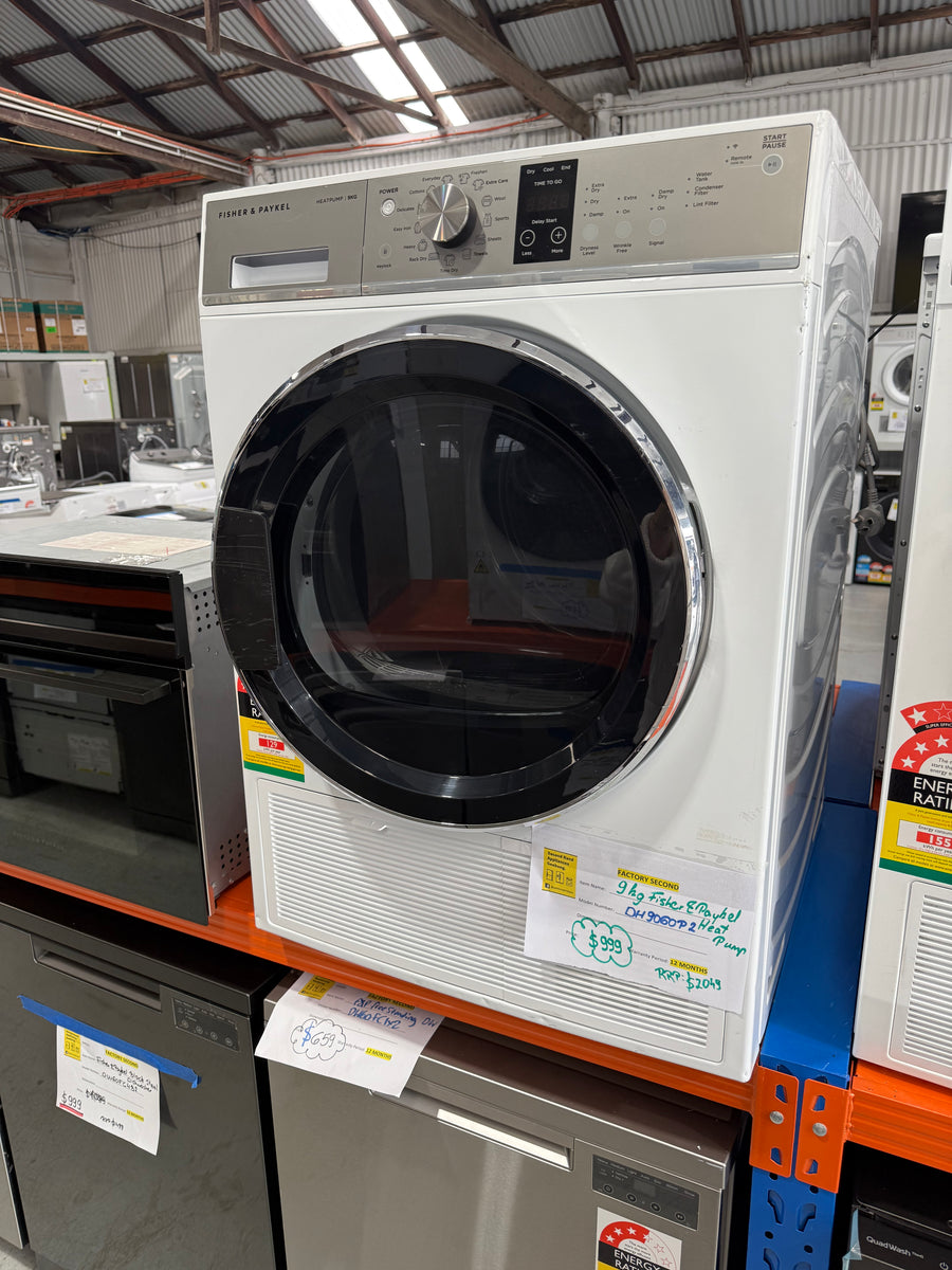 Factory second 9kg Fisher&Paykel Heat Pump Dryer DH9060P2 - Second Hand Appliances Geebung