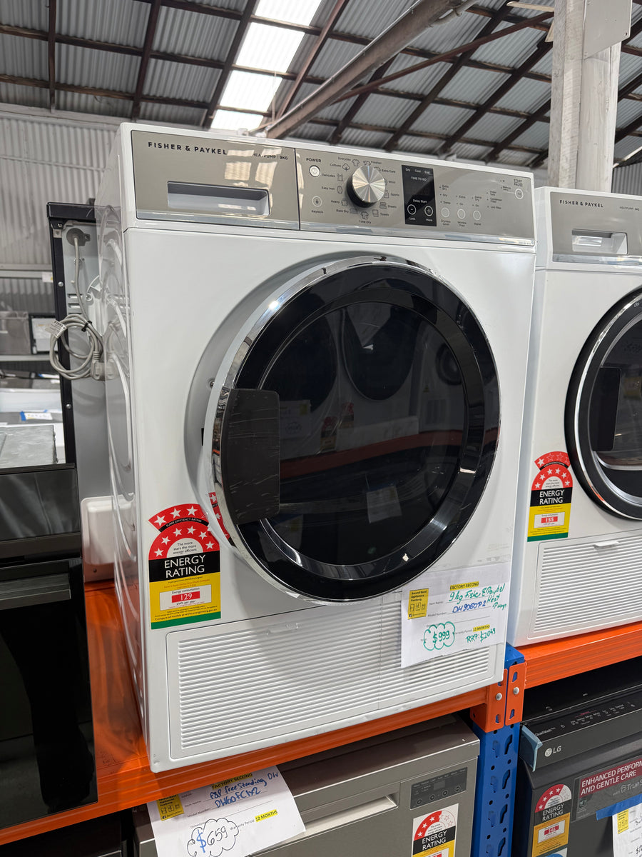 Factory second 9kg Fisher&Paykel Heat Pump Dryer DH9060P2 - Second Hand Appliances Geebung