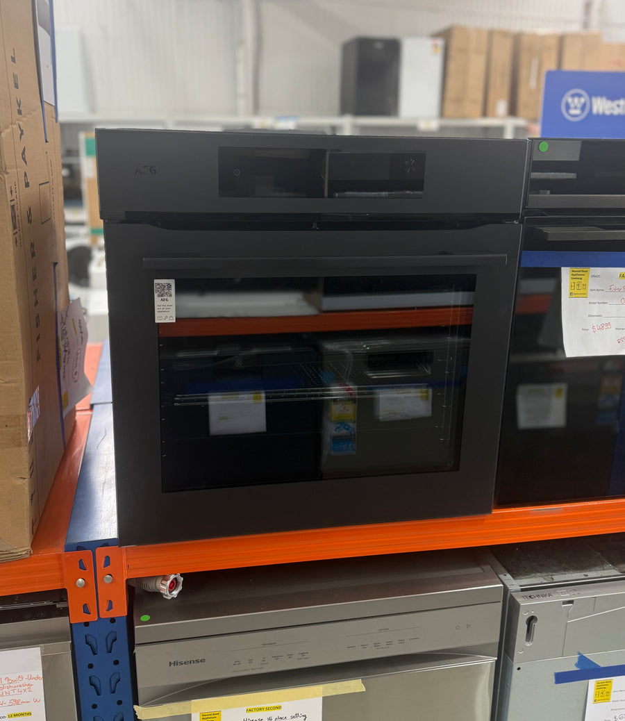 Factory second AEG 60cm 9000 Series Sense Cook Multifunction Oven - Matte Black NBT9P831AT (NAT) - Second Hand Appliances Geebung