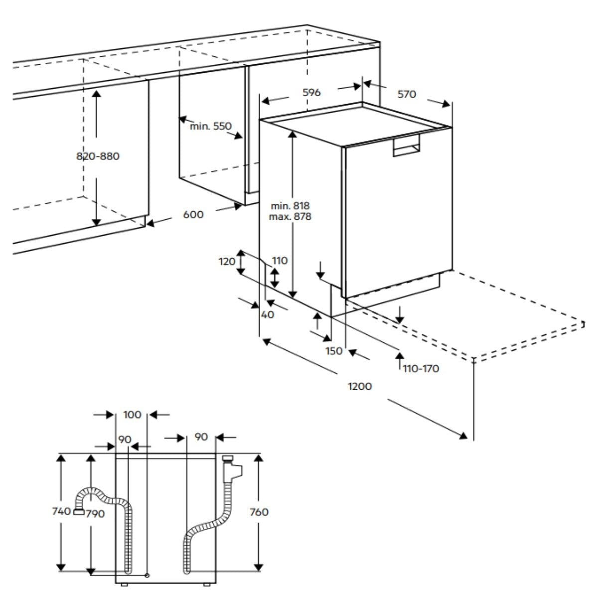 Factory second AEG 60cm Built-Under Dishwasher – Stainless Steel  Model: FFE73600PM(NAT) - Second Hand Appliances Geebung