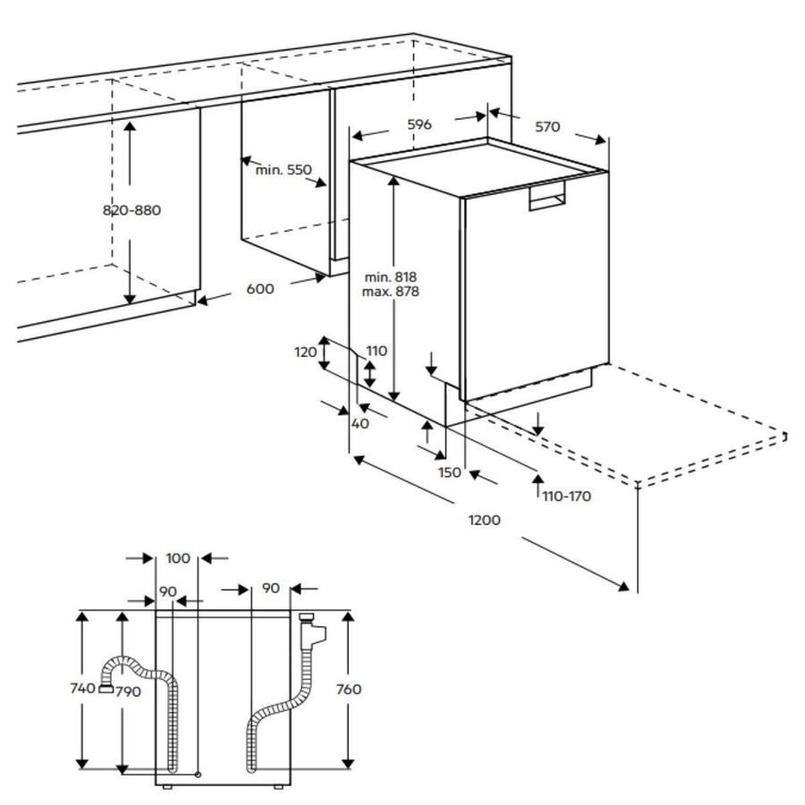 Factory second AEG 60cm Built-Under Dishwasher – Stainless Steel  Model: FFE73600PM(NAT) - Second Hand Appliances Geebung