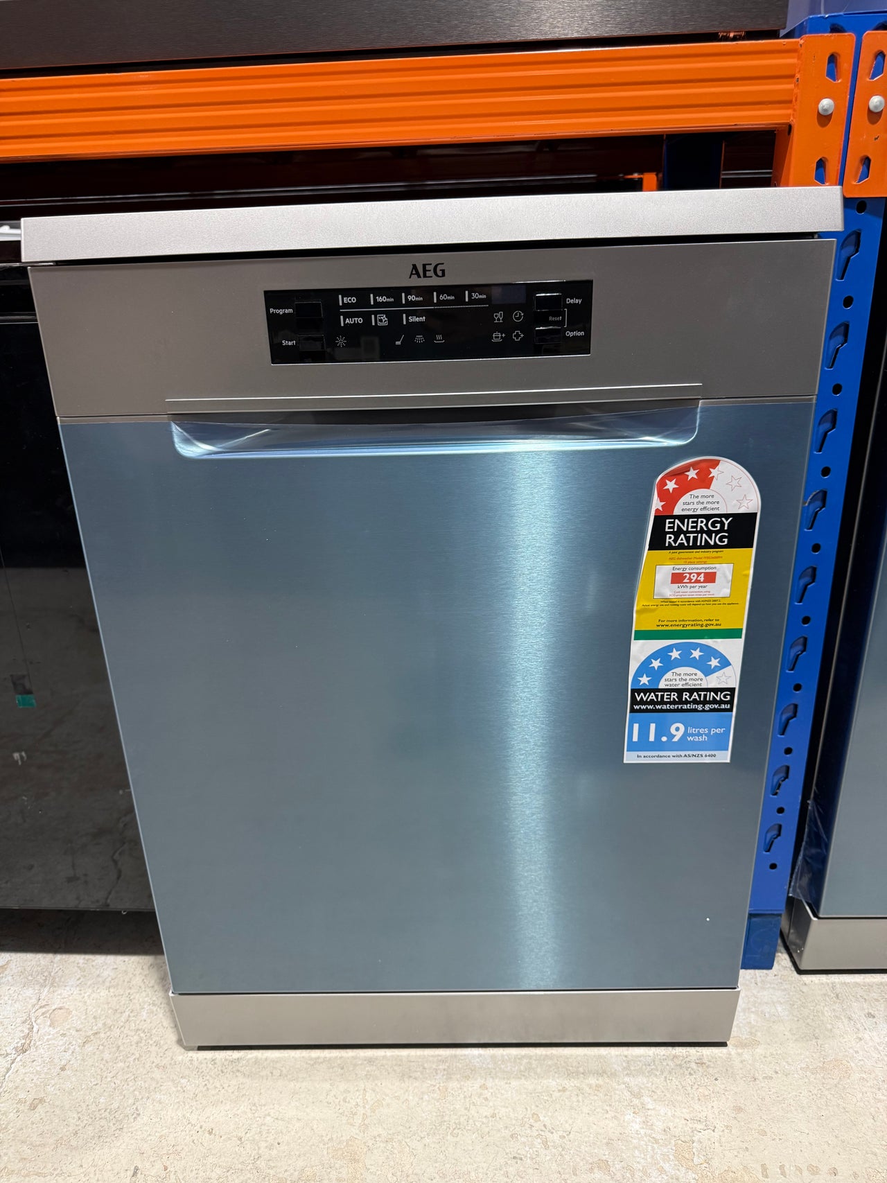 Factory second AEG 60cm Freestanding Dishwasher – Stainless Steel FFB53600PM - Second Hand Appliances Geebung