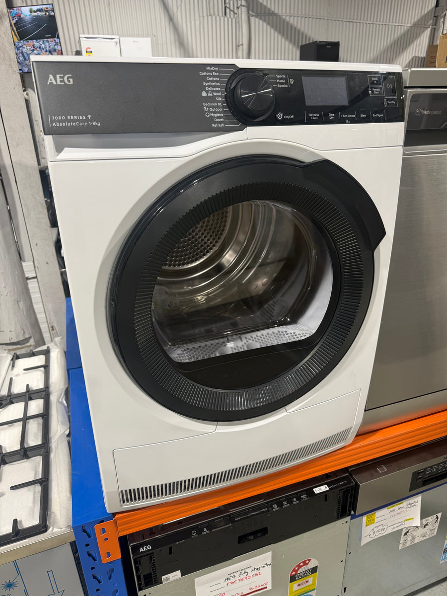 Factory second AEG 8kg 7000 Series Heat Pump Dryer – T738A4OBC - Second Hand Appliances Geebung