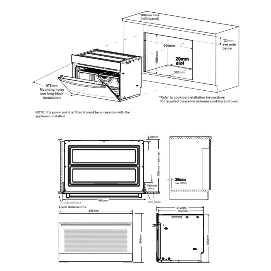 Factory second AEG 90cm SenseCook Pyrolytic Oven BPK75891PT (NAT) - Second Hand Appliances Geebung