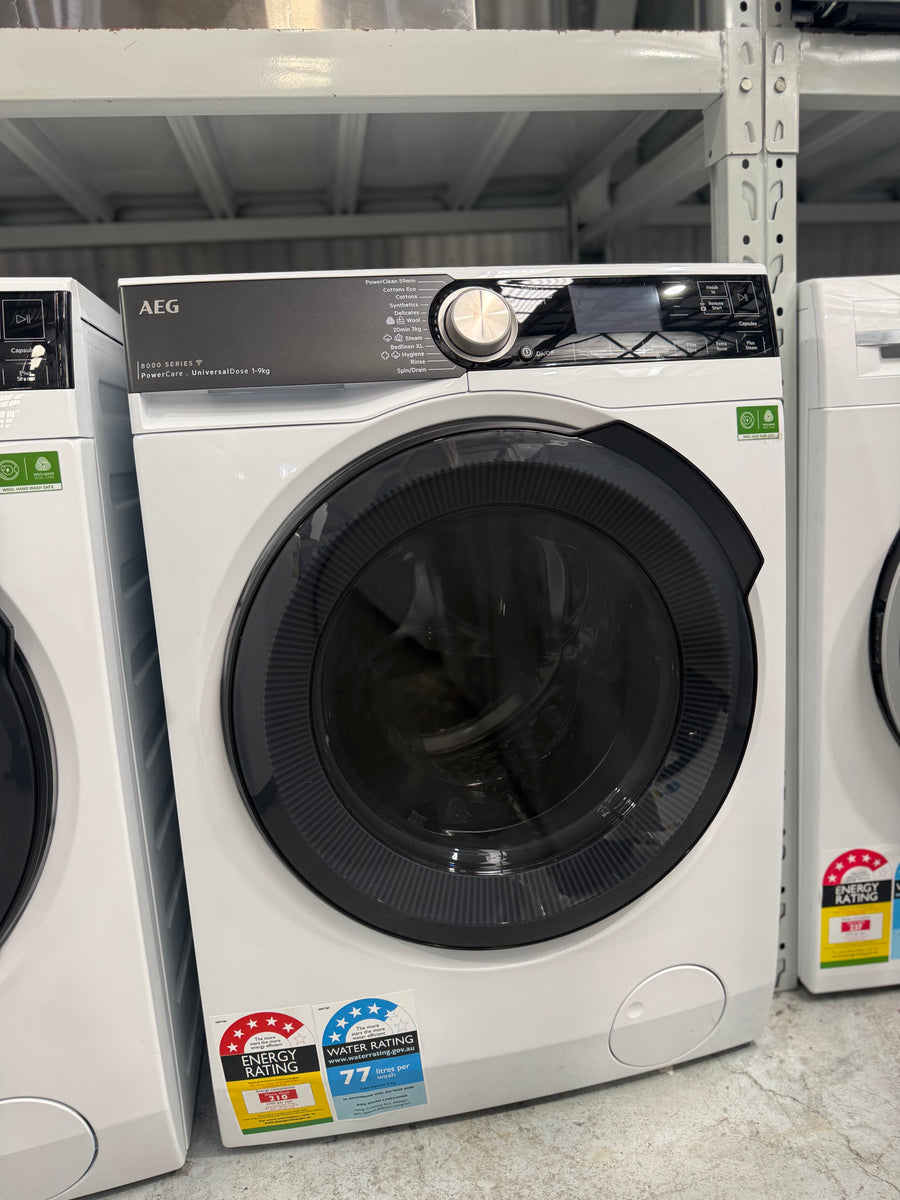 Factory second AEG 9kg 8000 Series Front Load Washing Machine Model: LF8594O8O(NAT) - Second Hand Appliances Geebung