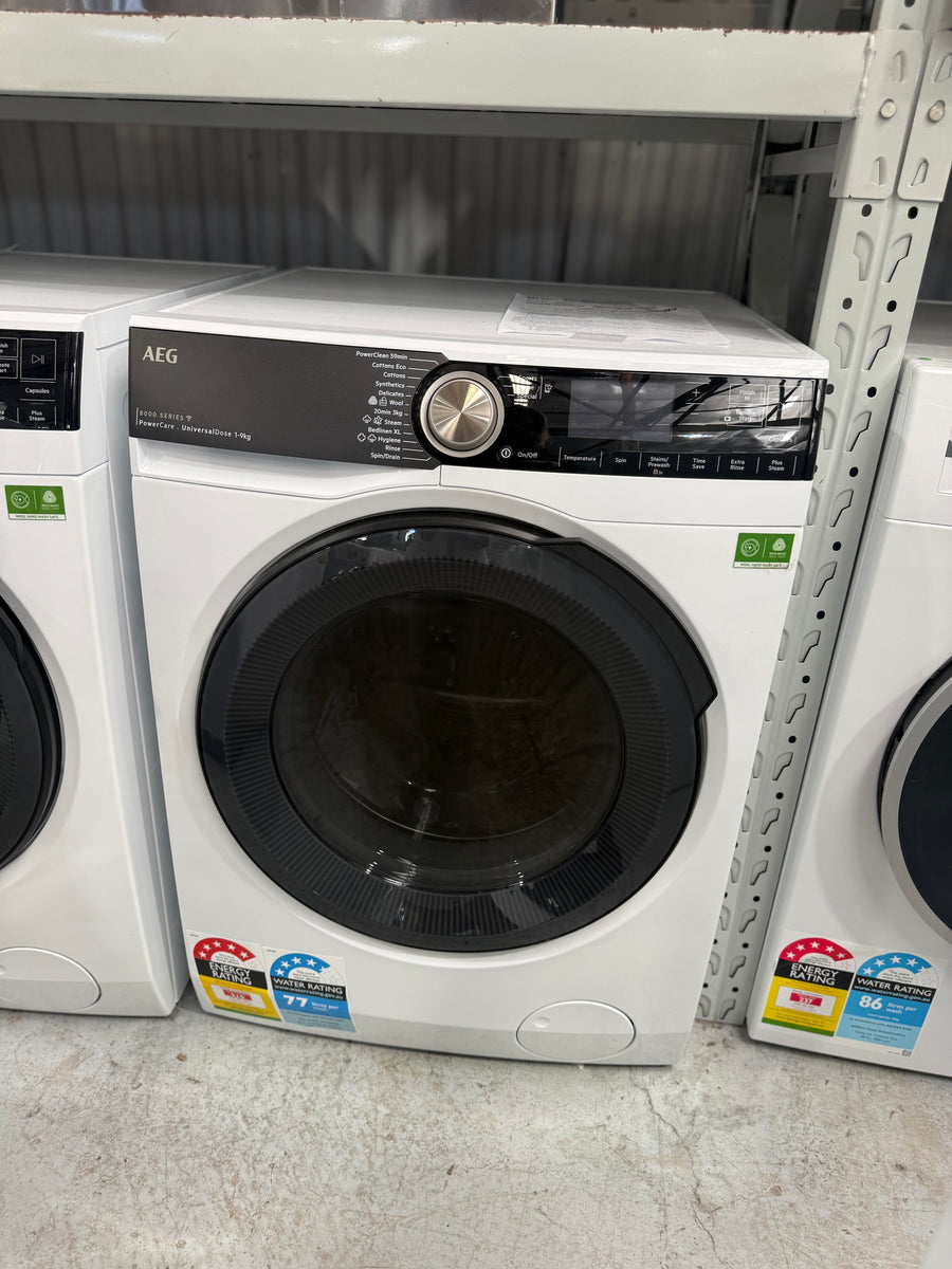 Factory second AEG 9kg 8000 Series Front Load Washing Machine Model: LF8594O8O(NAT) - Second Hand Appliances Geebung