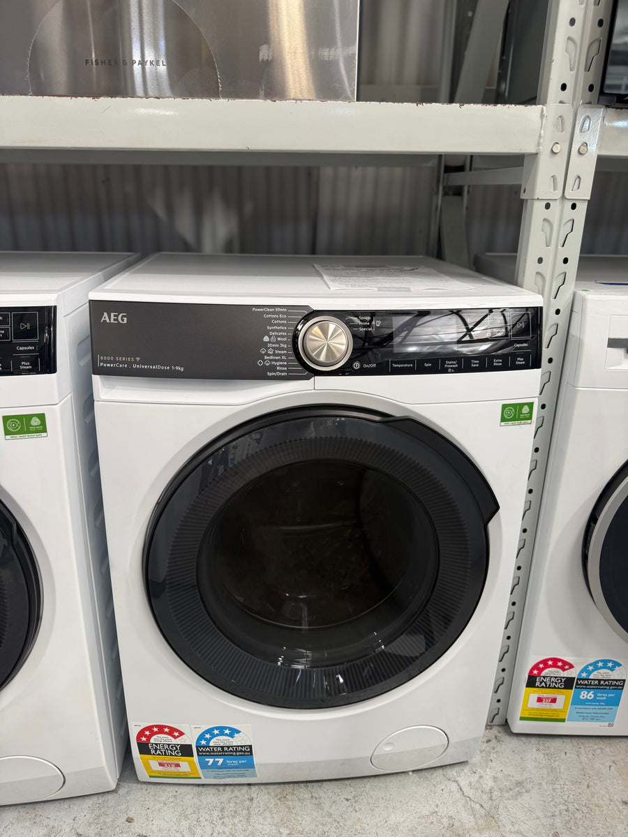Factory second AEG 9kg 8000 Series Front Load Washing Machine Model: LF8594O8O(NAT) - Second Hand Appliances Geebung