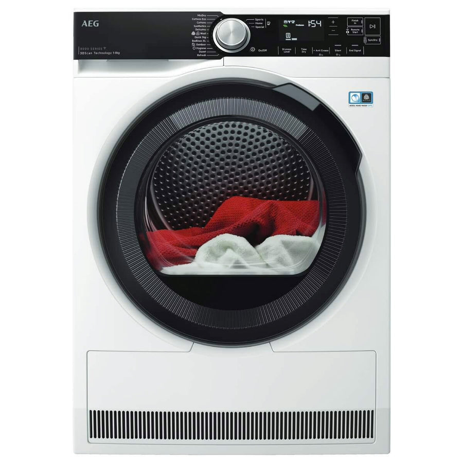 Factory second AEG 9kg 8000 Series Heat Pump Dryer with 3DScan Model: T859M6OBC - Second Hand Appliances Geebung