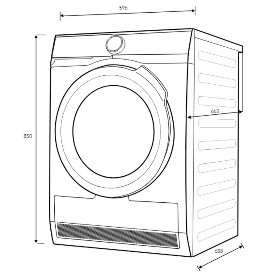 Factory second AEG 9kg 8000 Series Heat Pump Dryer with 3DScan Model: T859M6OBC - Second Hand Appliances Geebung