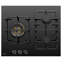 Thumbnail for Factory second AEG HGC6366BB – 60cm 3 Burner Ceramic Glass Gas Cooktop (Black) - Second Hand Appliances Geebung