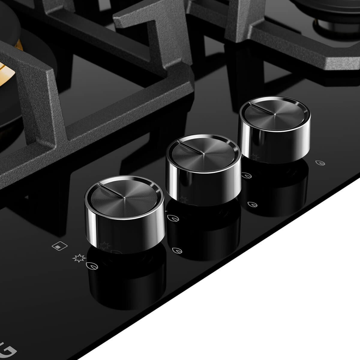 Factory second AEG HGC6366BB – 60cm 3 Burner Ceramic Glass Gas Cooktop (Black) - Second Hand Appliances Geebung