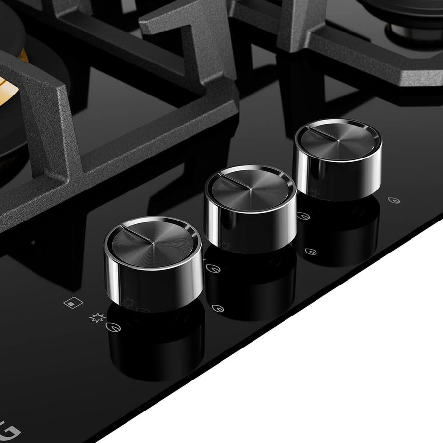 Factory second AEG HGC6366BB – 60cm 3 Burner Ceramic Glass Gas Cooktop (Black) - Second Hand Appliances Geebung