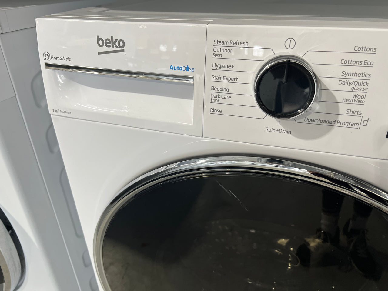 Second hand Beko 9kg Front Load Washing Machine with Autodose and Steam Model: BFLB902ADW - Second Hand Appliances Geebung