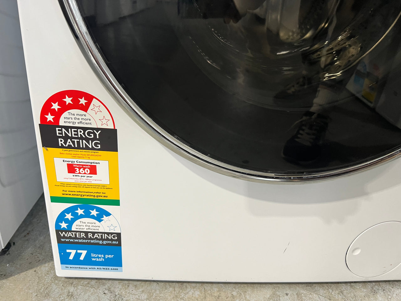 Second hand Beko 9kg Front Load Washing Machine with Autodose and Steam Model: BFLB902ADW - Second Hand Appliances Geebung