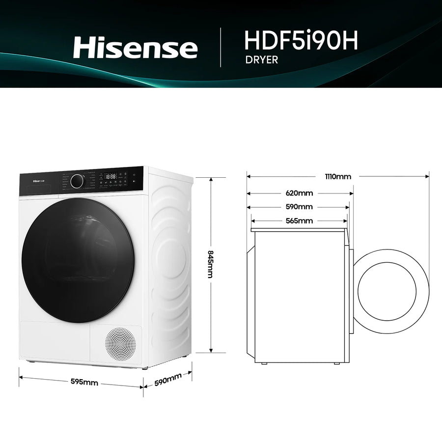 Factory second/Carton damaged Haier HDF5I90H Series 5i 9kg Heat Pump Dryer - Second Hand Appliances Geebung
