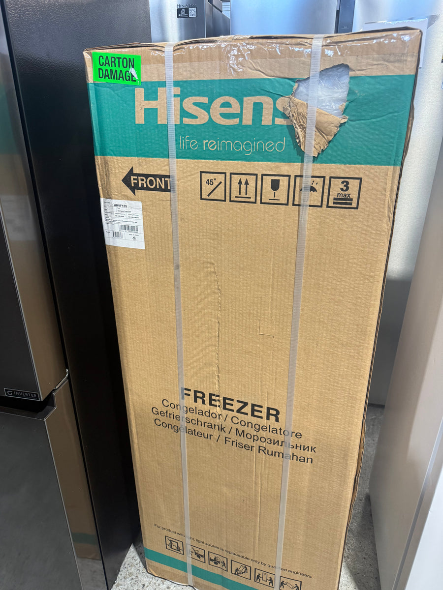Factory second/Carton damaged Hisense 155L Frost Free Upright Freezer  Model: HRVF155 - Second Hand Appliances Geebung