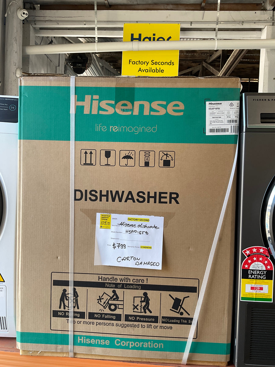Factory second/Carton damaged Hisense 16 Place Setting Freestanding Dishwasher – HSAP16FB - Second Hand Appliances Geebung