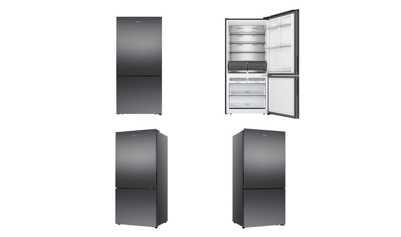 Factory second/Carton damaged Hisense 503L Bottom Mount Fridge – Dark Stainless Steel Model: HRBM503E - Second Hand Appliances Geebung