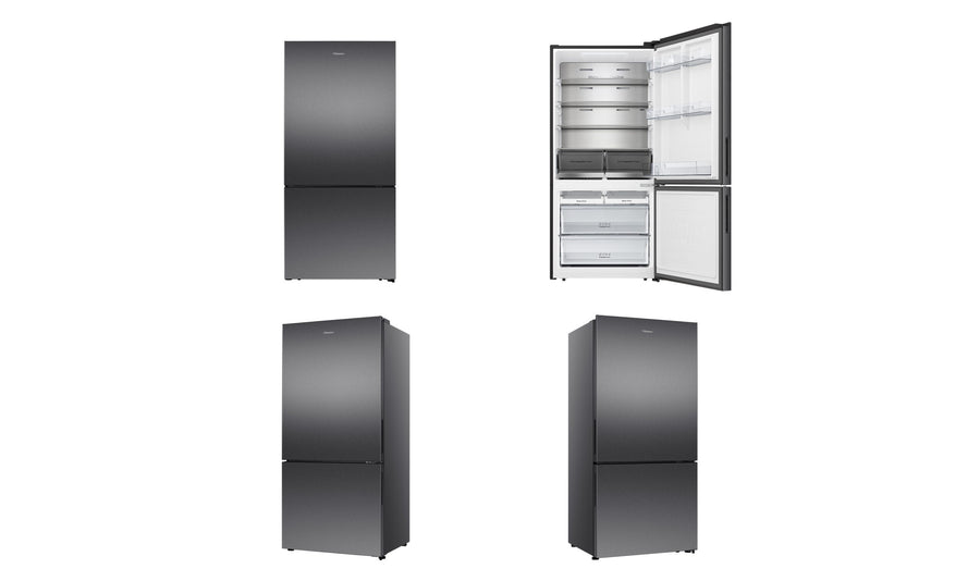 Factory second/Carton damaged Hisense 503L Bottom Mount Fridge – Dark Stainless Steel Model: HRBM503E - Second Hand Appliances Geebung