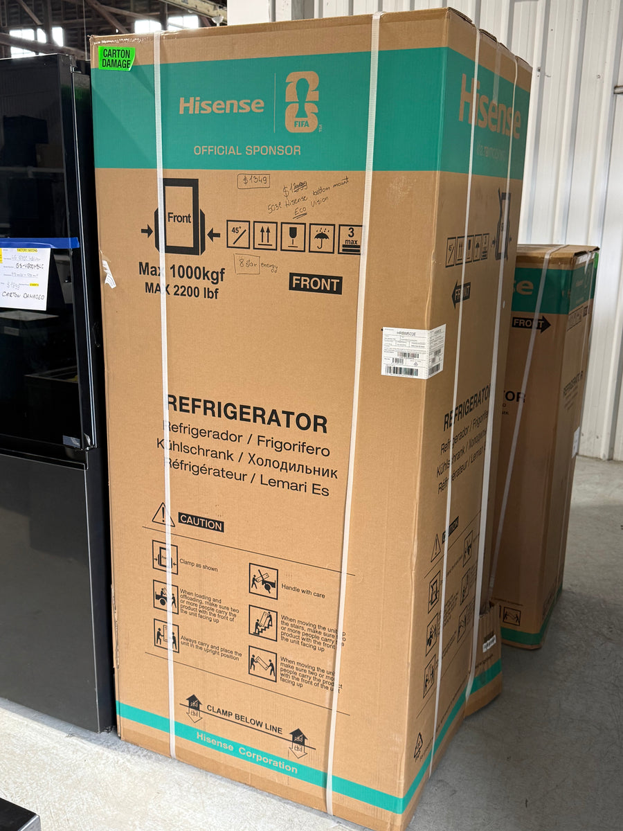 Factory second/Carton damaged Hisense 503L Bottom Mount Fridge – Dark Stainless Steel Model: HRBM503E - Second Hand Appliances Geebung