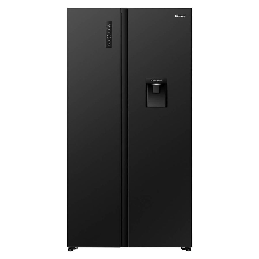 Factory second/Carton damaged Hisense 541L PureFlat Side by Side Fridge with Non-Plumbed Water Dispenser – Black Model: HRSBS540BW - Second Hand Appliances Geebung