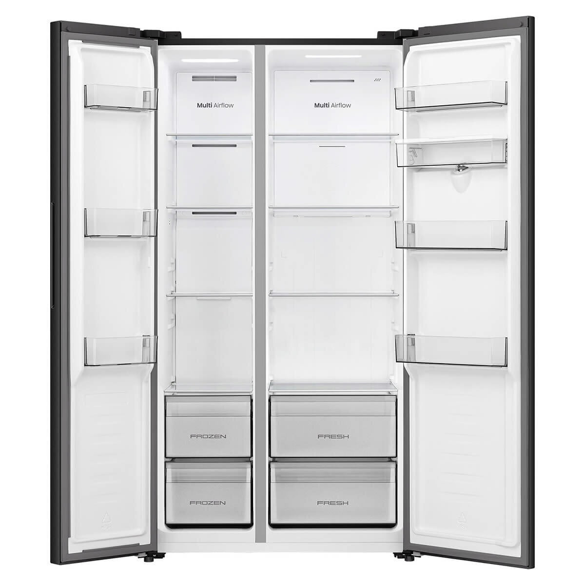 Factory second/Carton damaged Hisense 541L PureFlat Side by Side Fridge with Non-Plumbed Water Dispenser – Black Model: HRSBS540BW - Second Hand Appliances Geebung