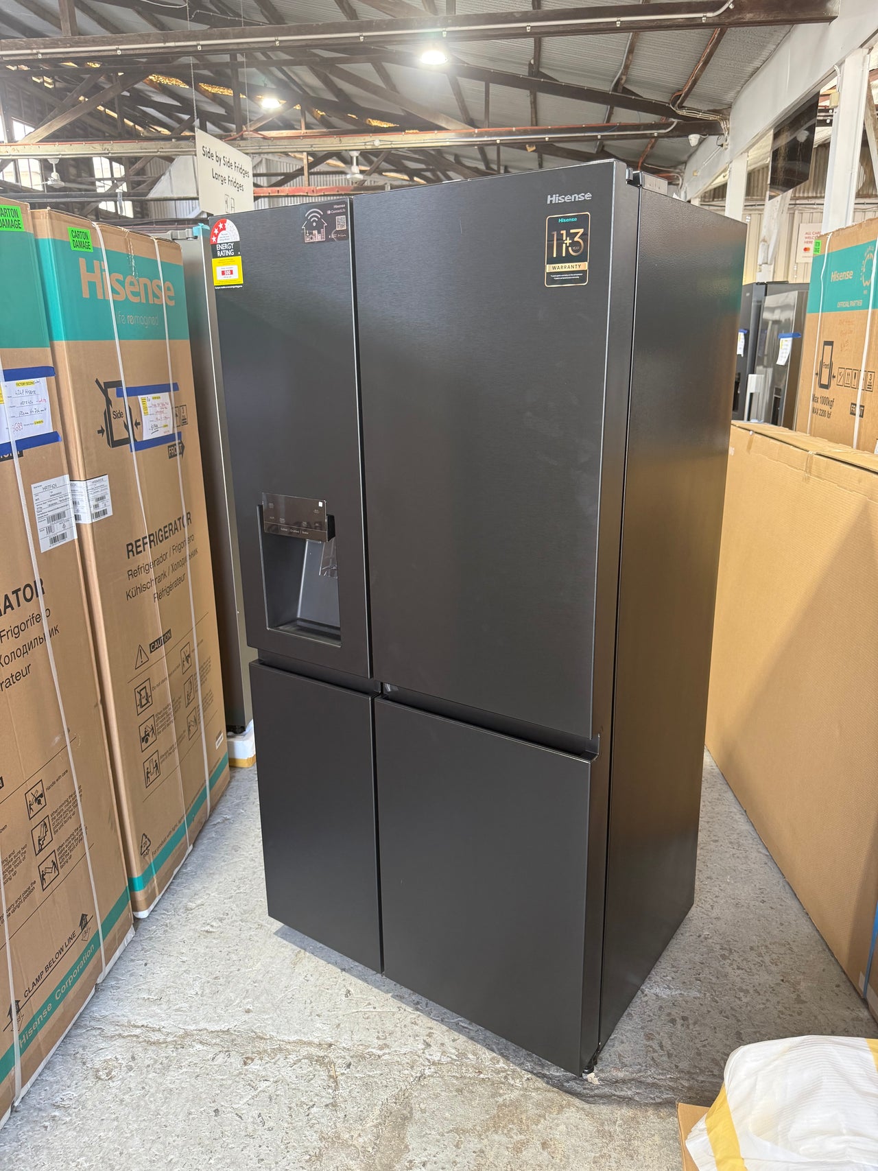 Buy Factory second/Carton damaged Hisense 632 L Side-by-Side Refrigerator – Black Steel (HRSBS632BW) |  | [product_variant] | Second Hand Appliances Geebung Brisbane