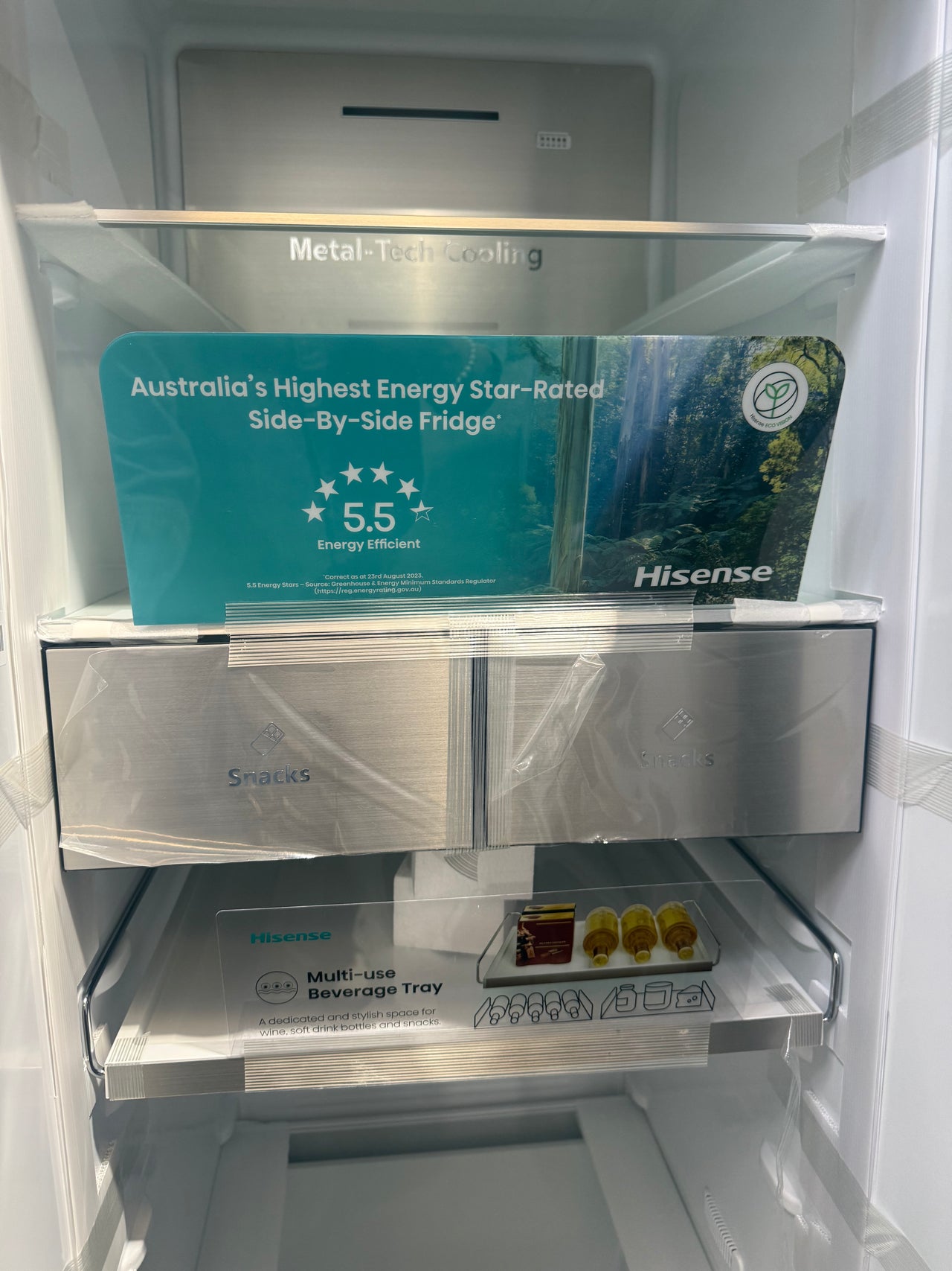 Factory second/Carton damaged Hisense 652L PureFlat Side-by-Side Refrigerator – Black Steel HRSBS652B - Second Hand Appliances Geebung