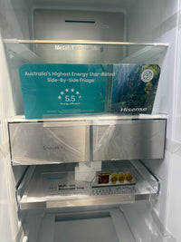Thumbnail for Factory second/Carton damaged Hisense 652L PureFlat Side-by-Side Refrigerator – Black Steel HRSBS652B - Second Hand Appliances Geebung