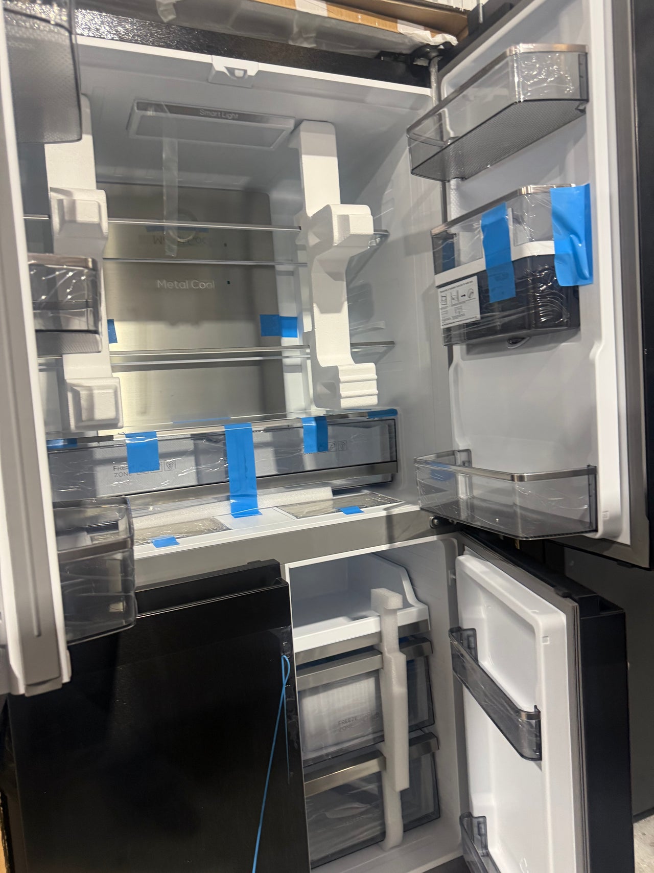 Factory second/Carton damaged TCL 590L Quad Door Fridge with Non-Plumbed Water Dispenser – TRF590QHB - Second Hand Appliances Geebung