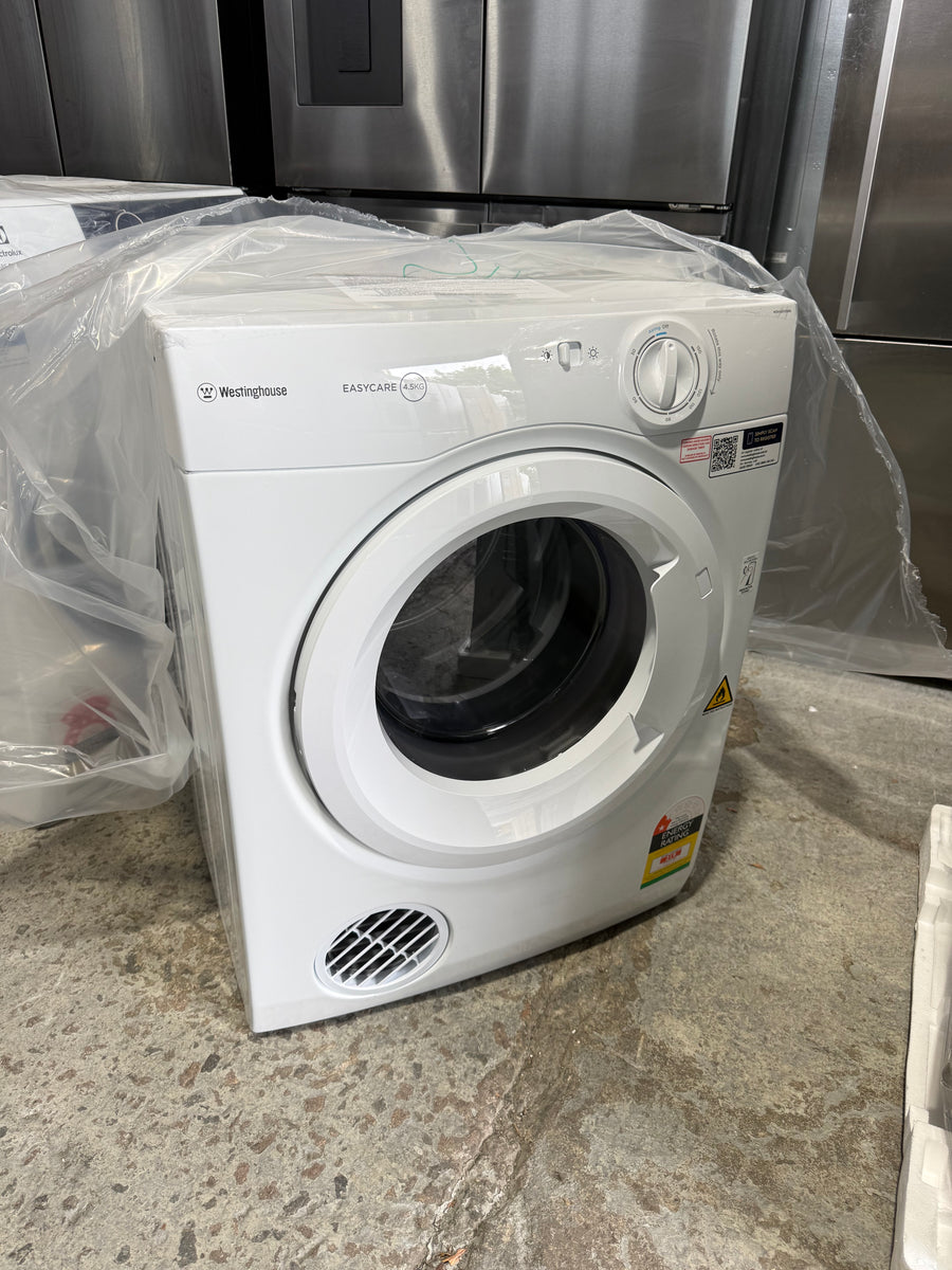 Factory second/Carton damaged Westinghouse 4.5kg Vented Clothes Dryer – White Model: WDV457H3WB - Second Hand Appliances Geebung