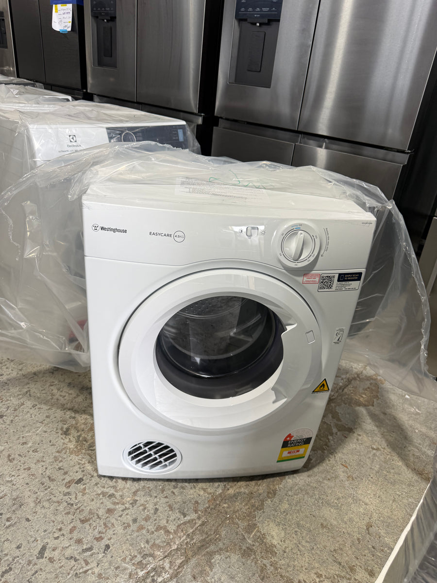 Factory second/Carton damaged Westinghouse 4.5kg Vented Clothes Dryer – White Model: WDV457H3WB - Second Hand Appliances Geebung