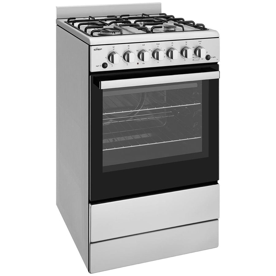 Factory second Chef 54cm Conventional Gas Stainless Steel Freestanding Oven CFG504SCH(NAT) - Second Hand Appliances Geebung
