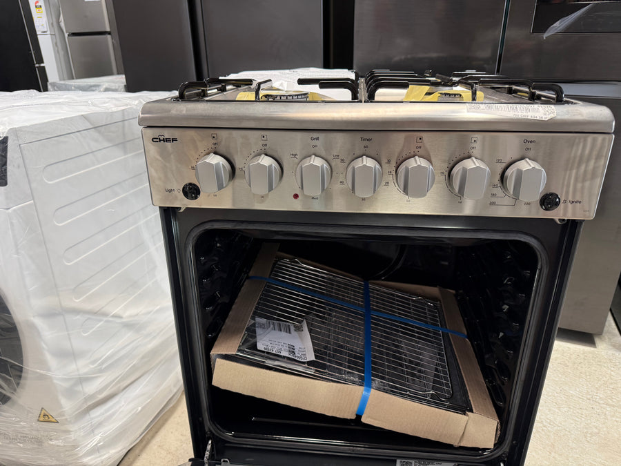 Factory second Chef 54cm Conventional Gas Stainless Steel Freestanding Oven CFG504SCH(NAT) - Second Hand Appliances Geebung