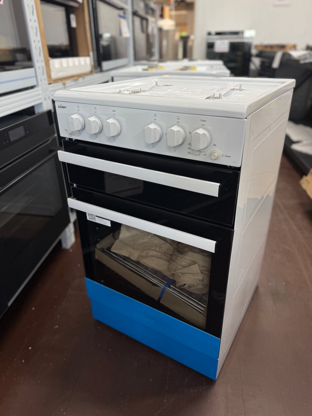 Factory second Chef 54cm Gas Freestanding Cooker CFG503WCH(NAT) - Second Hand Appliances Geebung