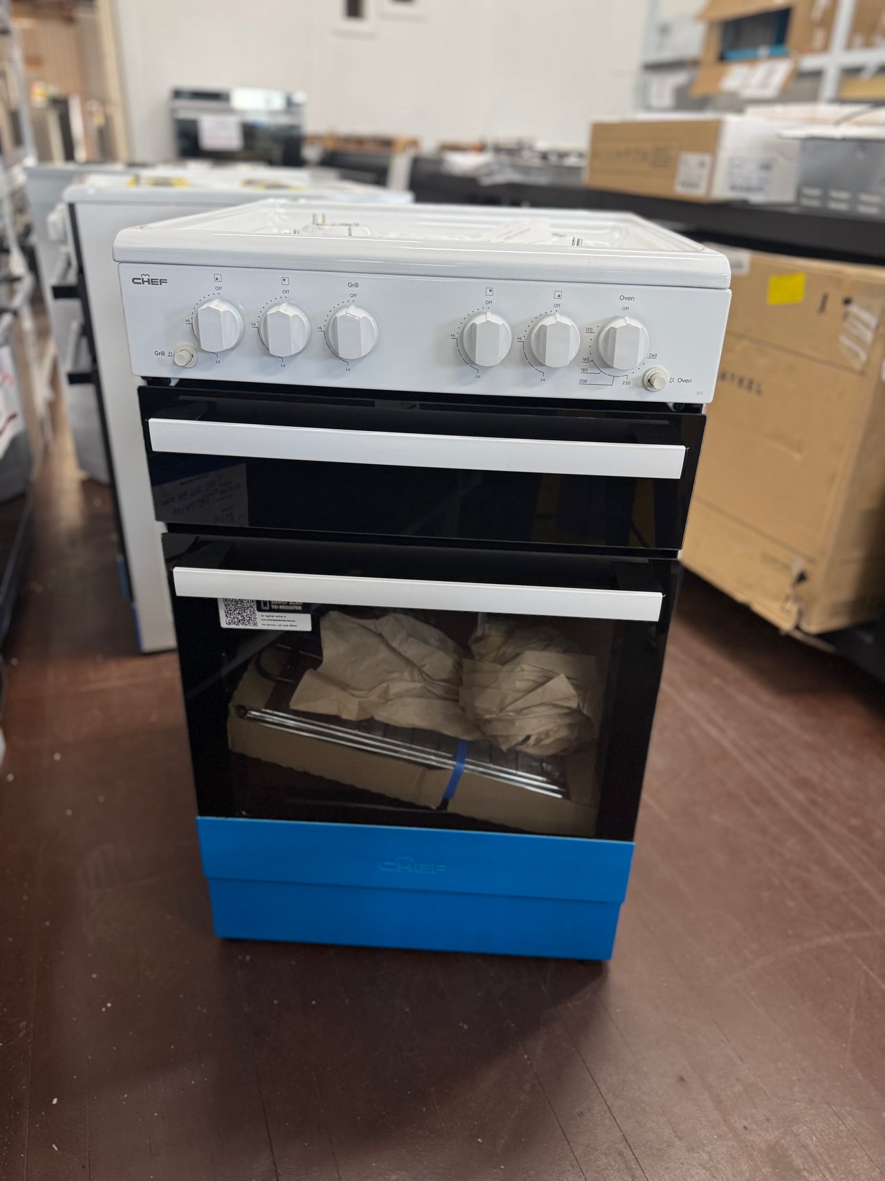 Factory second Chef 54cm Gas Freestanding Cooker CFG503WCH(NAT) - Second Hand Appliances Geebung