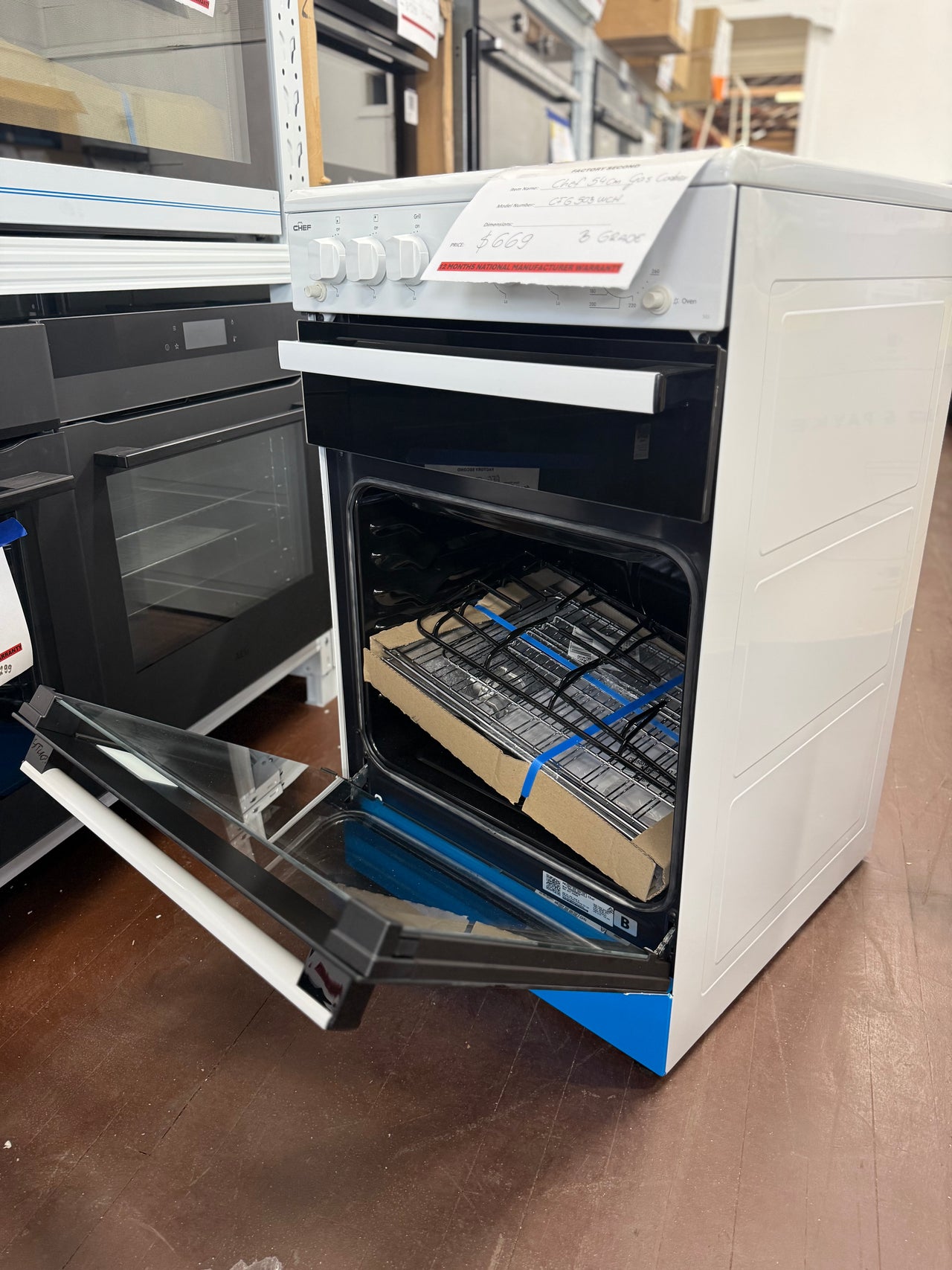 Factory second Chef 54cm Gas Freestanding Cooker CFG503WCH(NAT) - Second Hand Appliances Geebung