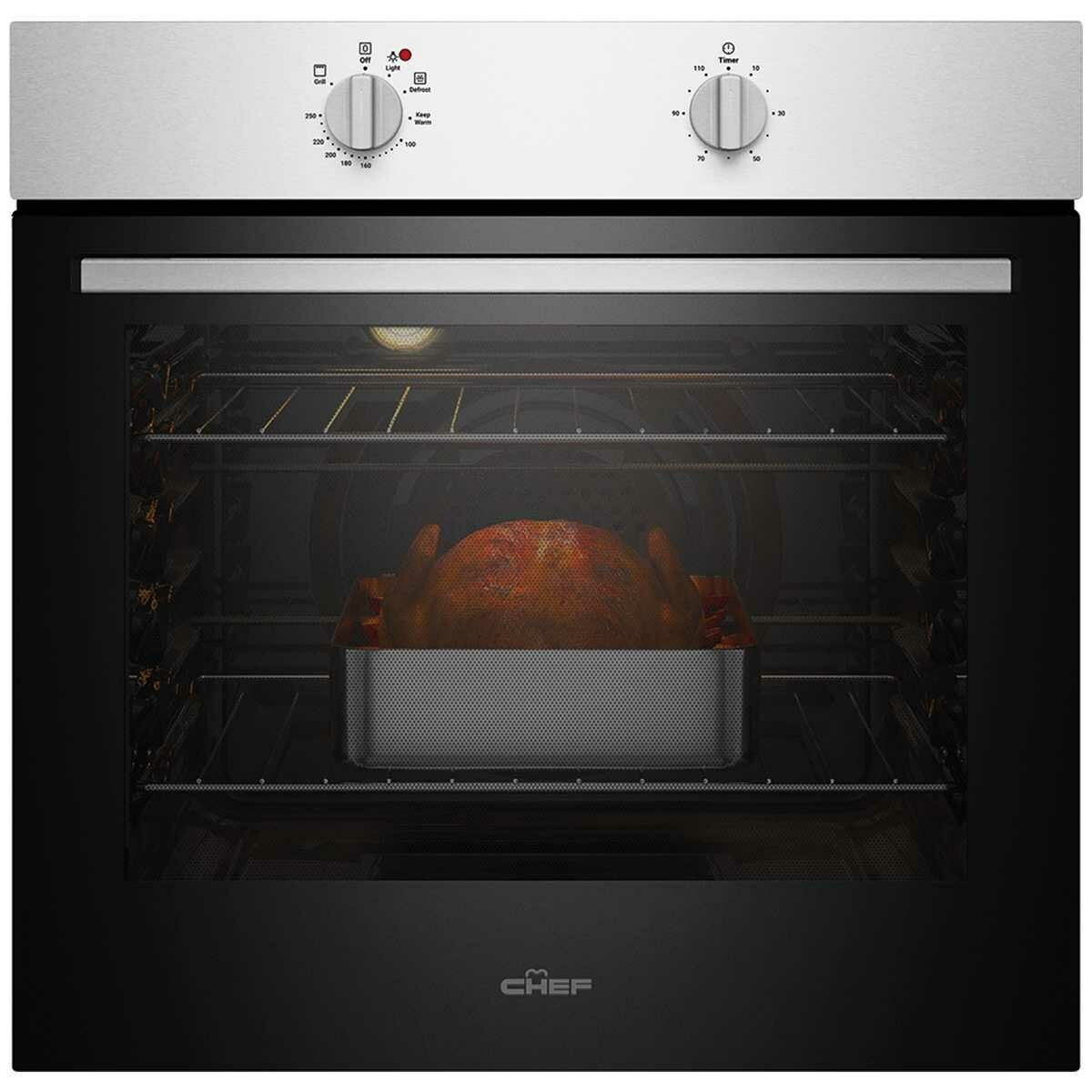 Factory second Chef 60cm Multi Function Fan Forced Electric Built-In Oven Model: CVE612SB - Second Hand Appliances Geebung