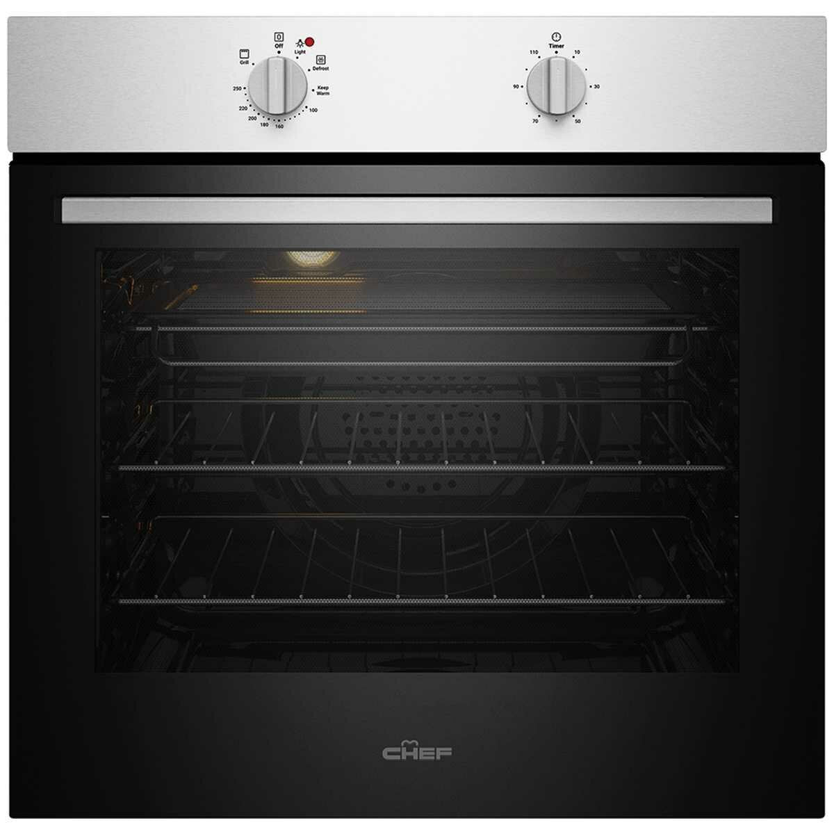 Factory second Chef 60cm Multi Function Fan Forced Electric Built-In Oven Model: CVE612SB - Second Hand Appliances Geebung