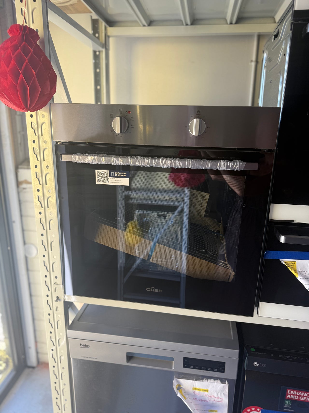 Factory second Chef 60cm Multi Function Fan Forced Electric Built-In Oven Model: CVE612SB - Second Hand Appliances Geebung