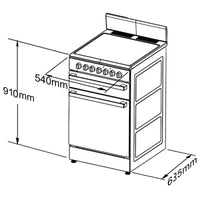 Thumbnail for Factory second Chef CFG503WBNG – 54cm Freestanding Gas Oven/Stove - Second Hand Appliances Geebung