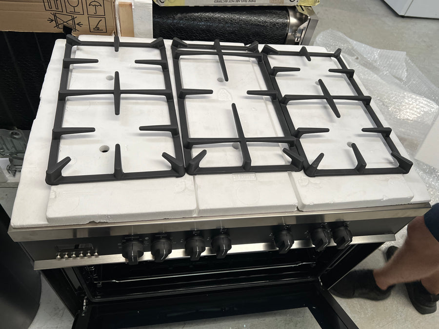 Factory second DeLonghi 90cm Dual Fuel Upright Cooker Anthracite - Second Hand Appliances Geebung