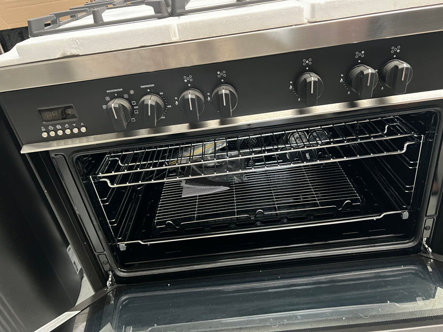 Factory second DeLonghi 90cm Dual Fuel Upright Cooker Anthracite - Second Hand Appliances Geebung